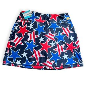 Loud mouth skorts womens size medium sporty patriotic red white blue stars